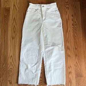 Madewell The Perfect Vintage Wide Leg Crop Jean ecru color